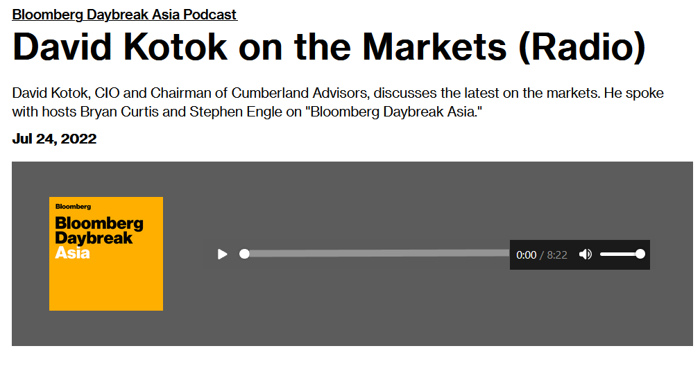 David R. Kotok on the Markets (Radio) - Bloomberg