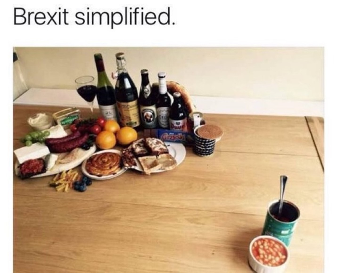 Twitter depiction of post-Brexit cuisine